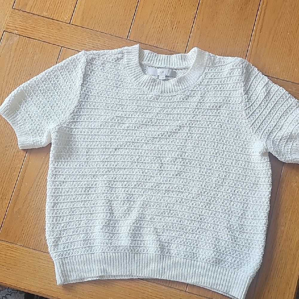 LOFT Textured White Sweater